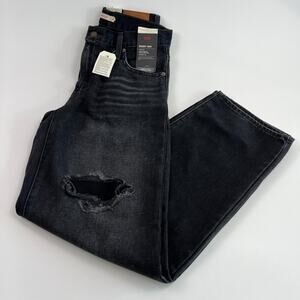 Levi's Premium Women Baggy Dad Straight Leg Mid Rise Jeans 26x30 Black NWT